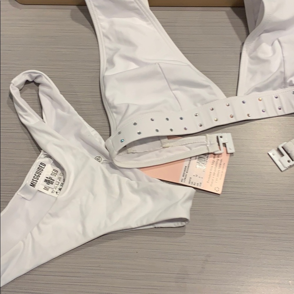 Missguided NWT white bikini sparkle set